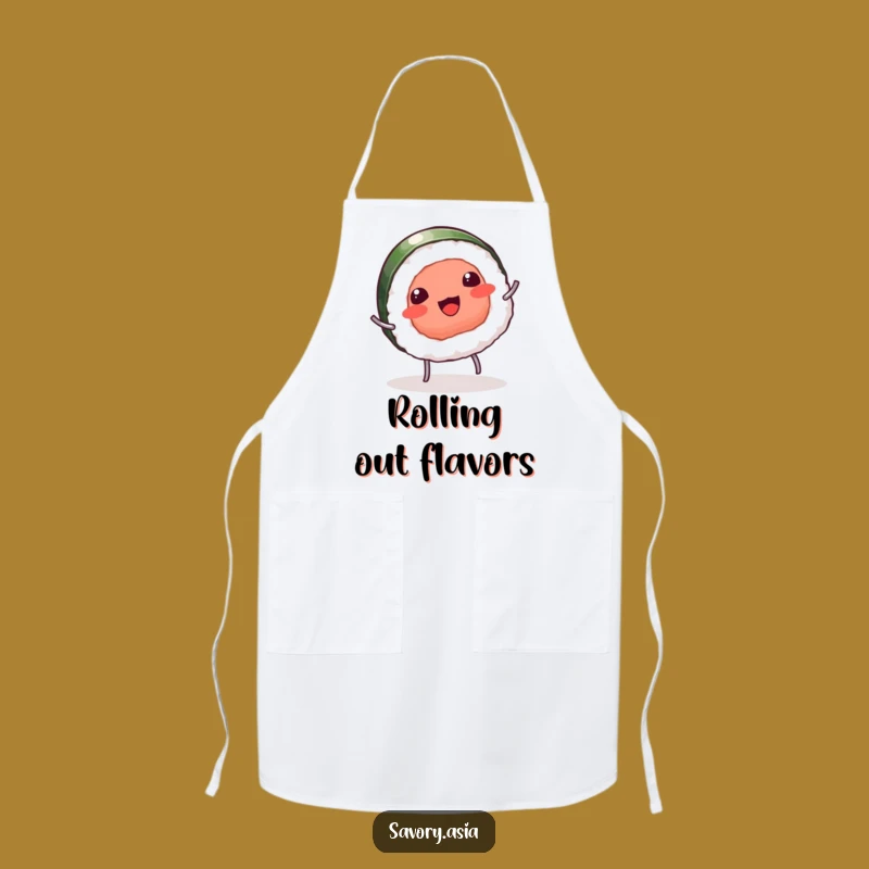 Funny Sushi Chef Apron: Cook with Fun in This Hilarious Cartwheeling Sushi, Perfect Kitchen Gift!
