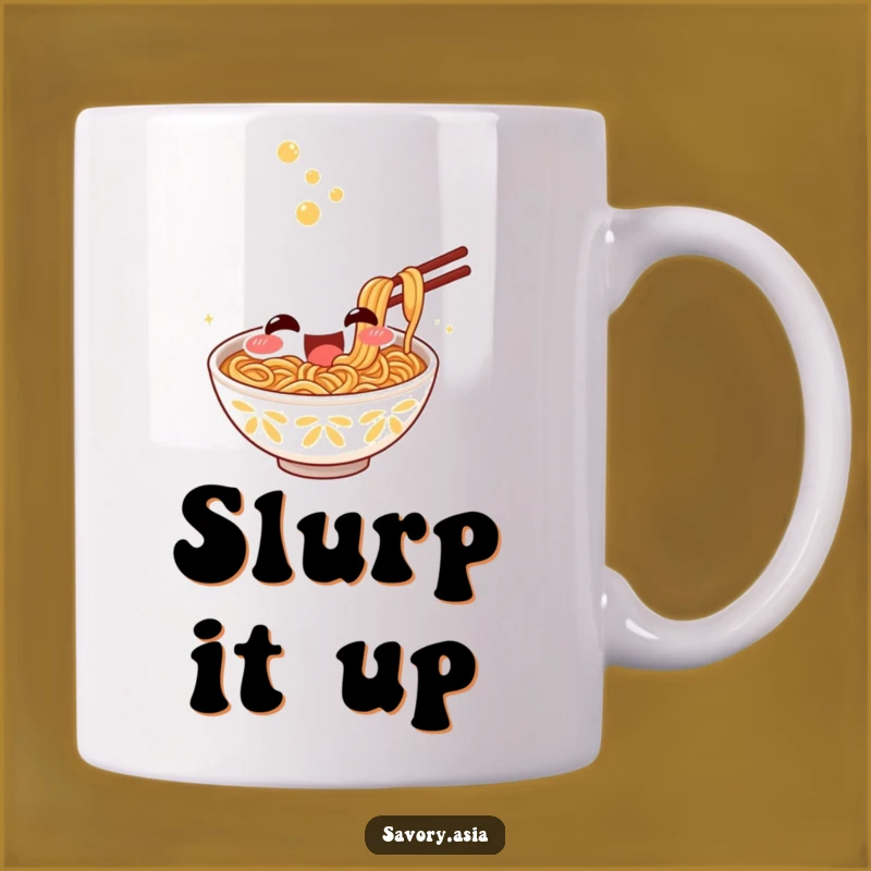 Funny Ramen Slurp Mug - Excited Bowl Character Noodle Lover Funny Gift