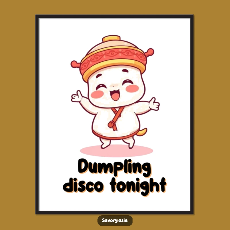 Funny Dim Sum Dance Poster: Adorable Food Art for Wall Decor