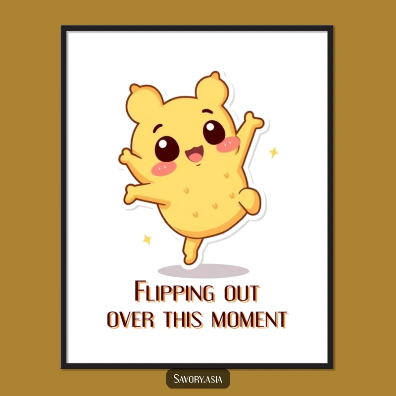 Free Printable Tempura Wall Art: Funny Flipping Foodie Decor Downloadable Gift