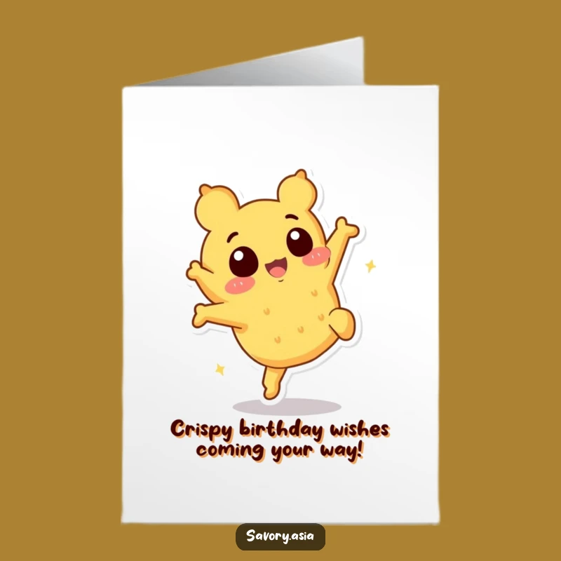 Free Printable Tempura Birthday Card: Funny Flipping Foodie Surprise Gift
