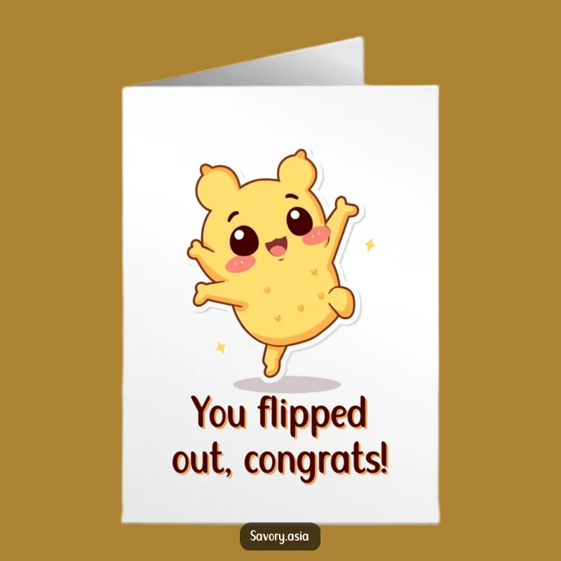 Free Printable Tempura Congratulations Card: Humorous Flipping Foodie Downloadable Gift