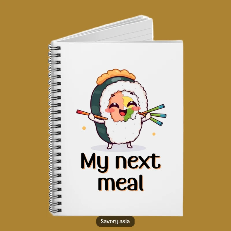 Funny Sushi Juggling Notebook - Giggling Roll Character for Foodie Notes Gift